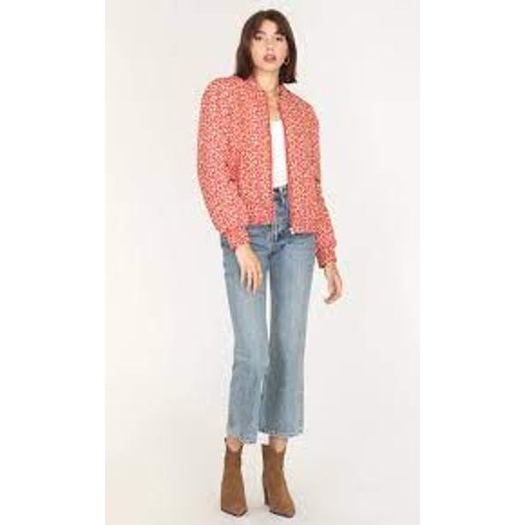 Greylin Floral Bomber Jacket M | Coquette Chic Spring Soft Girl Vibes - Picture 2 of 12